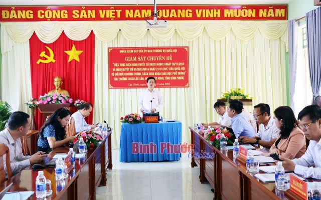 ĐOÀN GIÁM SÁT CỦA ỦY BAN THƯỜNG VỤ QUỐC HỘI LÀM VIỆC TẠI TỈNH BÌNH PHƯỚC